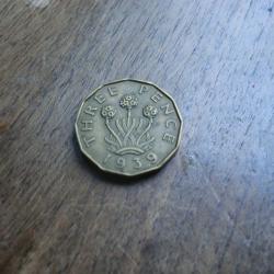 monnaie grande bretagne 3pence  1939