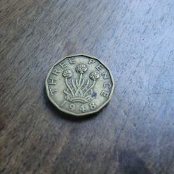 monnaie grande bretagne 3pence  1948