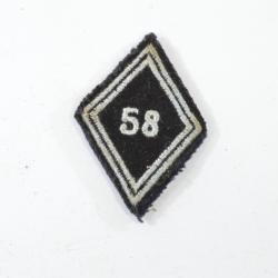 Insigne losange de bras 58 bleu clair . Attaches rapides. Arm&eacute;e Fran&ccedil;aise