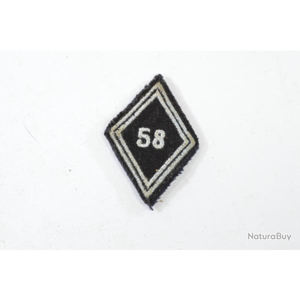 Insigne losange de bras 58 bleu clair . Attaches rapides. Arm�e Fran�aise