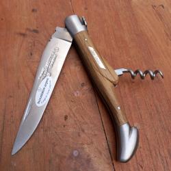 Magnifique Couteau LAGUIOLE EN AUBRAC SAINT EMILLON 2 Pi&eacute;ces Manche en Ch&ecirc;ne