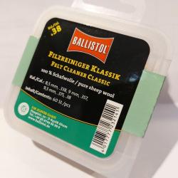 Tampon de nettoyage BALLISTOL Feutre Classique Cal. 38 - 8,5mm - 60 Pcs