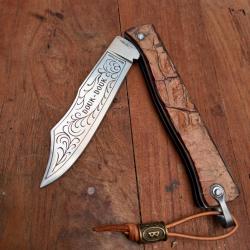 Unique Couteau DOUKDOUK Manche en M&eacute;tal et CROCO