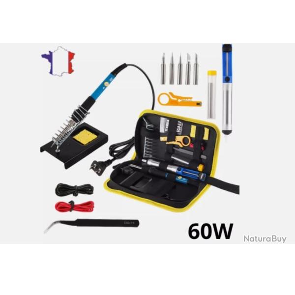 Kit Complet Fer � Souder 60W - Soudure Pr�cise + Housse + 5 Pannes + Accessoire