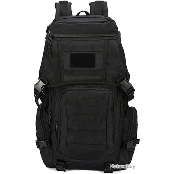 Sac � Dos Tactique 50L Imperm�able Randonn�e Camping Chasse P�che Escalade Noir