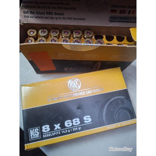 Munitions RWS calibre 8�68S ogive rws ks 14,5gr /224gr