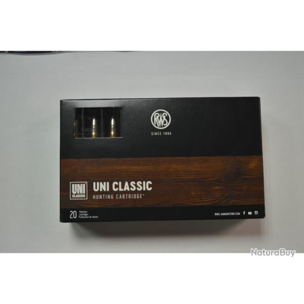 1 BOITE DE 20 MUNITIONS RWS CALIBRE 30-06 UNI CLASSIC 11.7G/180GR NEUVE