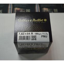 1 BOITE DE 50 MUNITIONS SELLIER ET BELLOT CALIBRE 7.62X54R EN 180 GR FMJ NEUVE