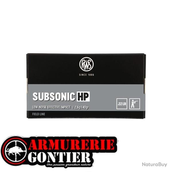 Munitions RWS 22lr Subsonique HP Field Line
