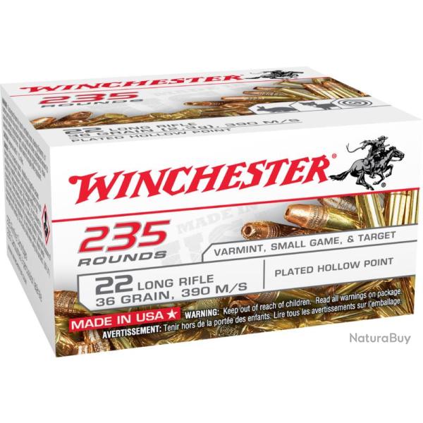 Munitions WINCHESTER Super X Copper Plated Calibre 22lr X235
