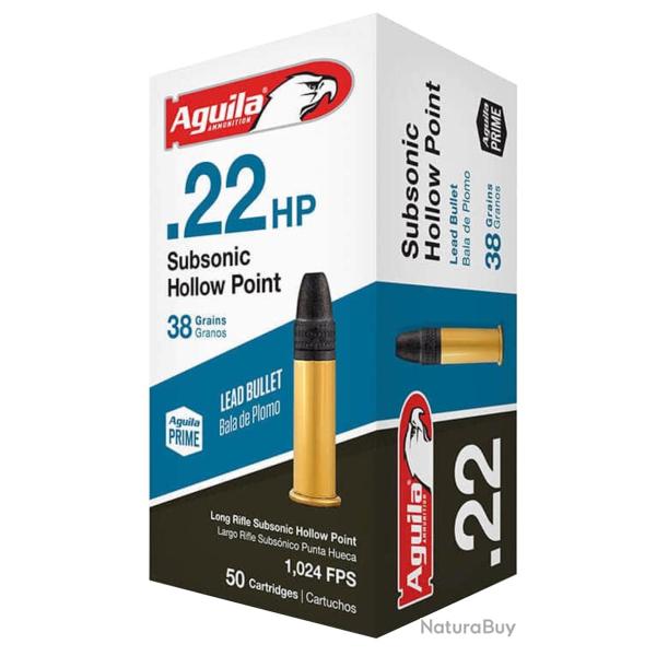 Munitions AGUILA SUBSONIC HOLLOW POINT 22 lr X50