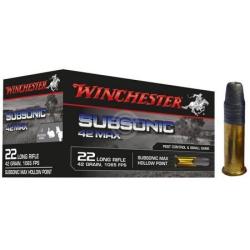 Munitions WINCHESTER Subsonic 42 Max Pointe creuse 22 LR 42Gr
