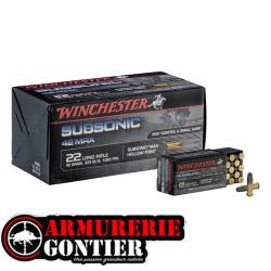 Munitions WINCHESTER Subsonic 42 Max Pointe creuse 22 LR 42Gr