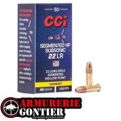 Munitions CCI C22LR VARMINT SEGMENTED HP 40GR SUB-SONIC x50