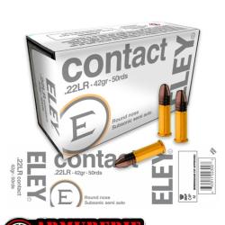 Munitions ELEY contact .22LR 42gr / 2,7g