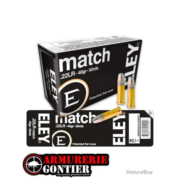 Munitions ELEY match .22LR 40gr / 2,59g