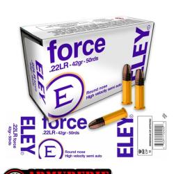 Munitions ELEY force.22LR 42gr / 2,7g
