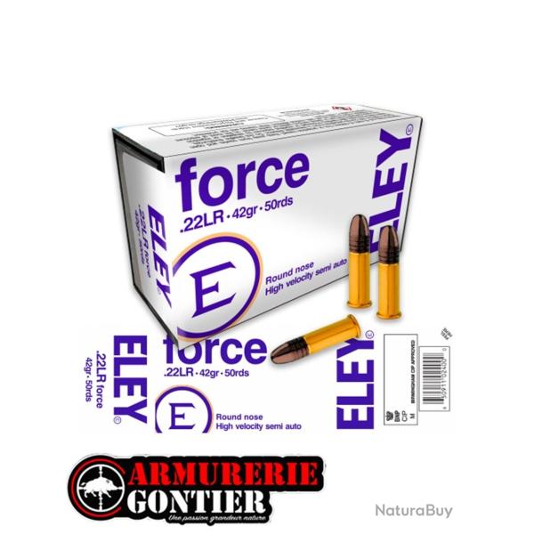Munitions ELEY force.22LR 42gr / 2,7g