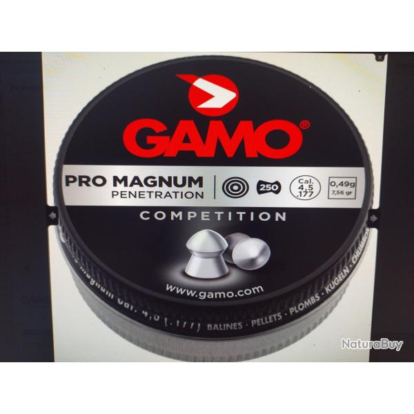Gamo 500 plombs pro magnum p�n�tration calibre 4.5mm