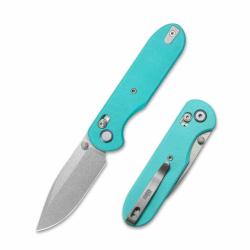 Couteau GEO Knife Ethereal Cutter Lame Drop Point Acier M390 Manche G10 Jade Crossbar Lock GEO2402G