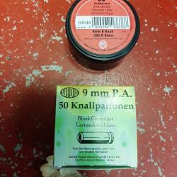 2 boites de 9mm balles a blanc