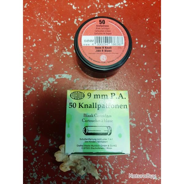 2 boites de 9mm balles a blanc