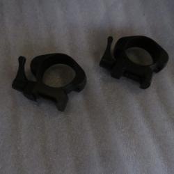 Montage bas acier pour embases Weaver/rail Picatinny colliers diam&egrave;tre 30mm