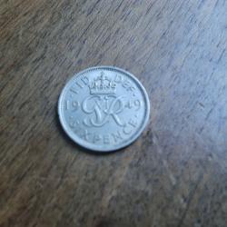 monnaie six pence georges VI  1949