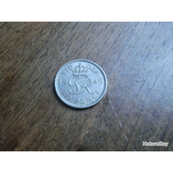 monnaie six pence georges VI  1949