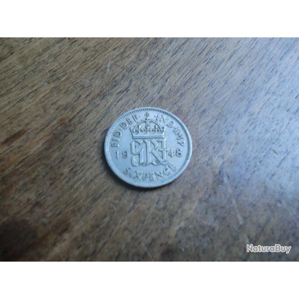 monnaie six pence georges VI  1948