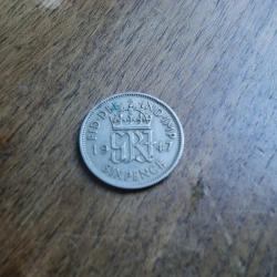 monnaie six pence georges VI  1947