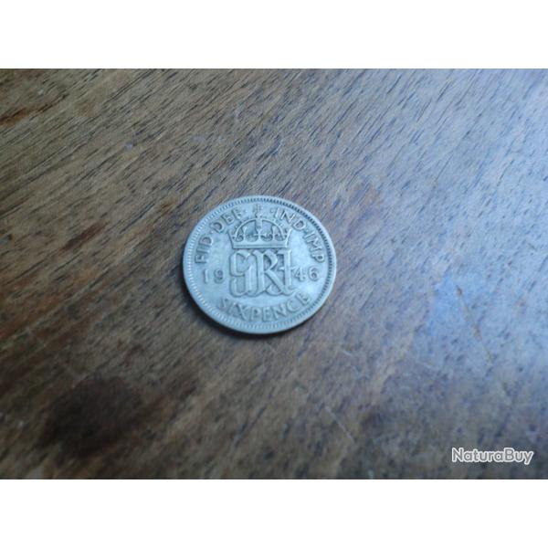 monnaie six pence georges VI  1946