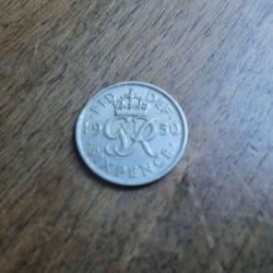 monnaie six pence georges VI  1950