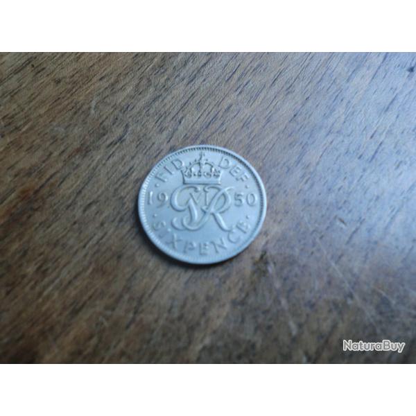 monnaie six pence georges VI  1950