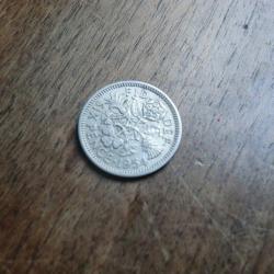 monnaie six pence &eacute;lisabeth II  1954