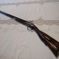 Fusil &agrave; percussion du XIX&deg; si&egrave;cle, platines avant.