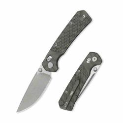 Couteau GEO Knife Blaze Lame Drop Point Acier M390 Manche Titane Tiger Stripe Crossbar Lock GEO2502C