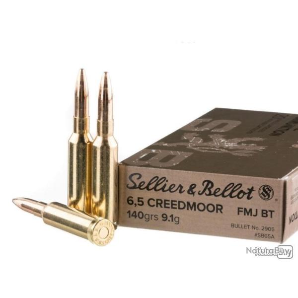 Boite de S&B 6.5 creedmoor FMJBT 140gr/9.1g   x20