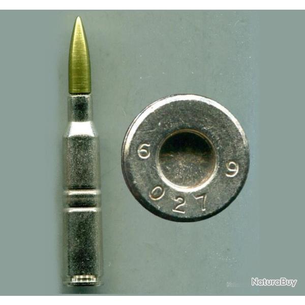 6.5 x 55 Mauser - inerte de manipulation Su�de - �tui nickel� - balle aluminium