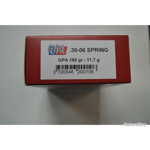 1 BOITE DE 20 MUNITIONS  SOLOGNE CALIBRE 30-06 GPA 180GR/11.7 G NEUVE