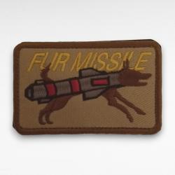 ecusson scratch velcro dog fur missile brod&eacute; 8/5cm