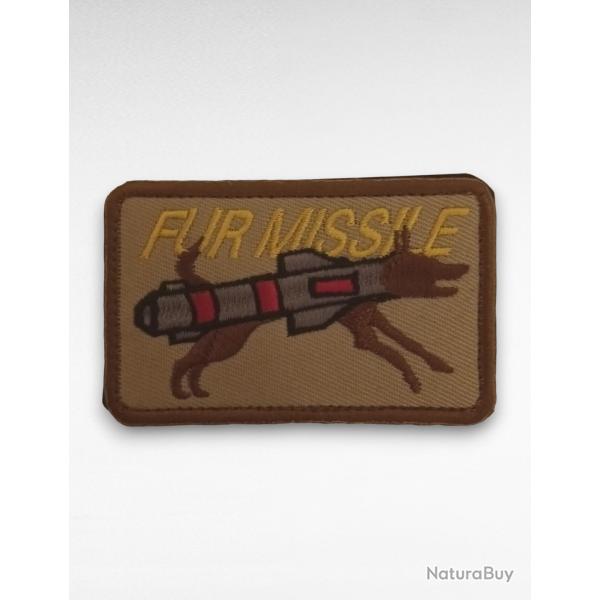 ecusson scratch velcro dog fur missile brod� 8/5cm