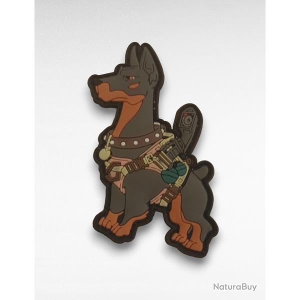 Patch brod� Scratch Velcro PVC humour DOG 10/5cm Id�al pour veste sac