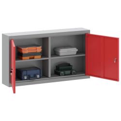 Armoire &agrave; outils avec &eacute;tag&egrave;re Rouge et Gris 50 x 20 x 55 cm