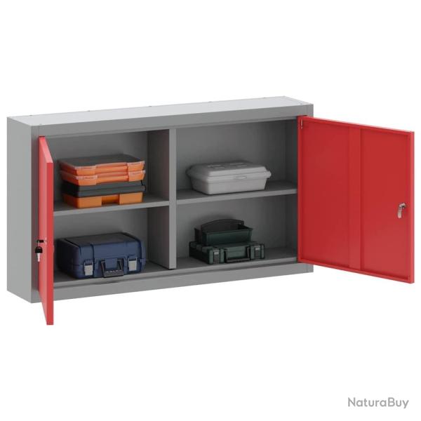 Armoire � outils murale Rouge 100x20x55 cm Acier