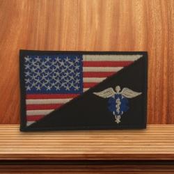 ecusson brod&eacute; patch rescue m&eacute;dical 8/5CM scratch velcro