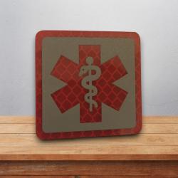 ecusson PVC patch rescue m&eacute;dical 5/5CM scratch velcro