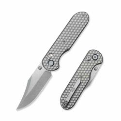 Couteau GEO Knife Ethereal Cutter Lame Clip Point Acier M390 Manche Titane Crossbar Lock GEO2401A