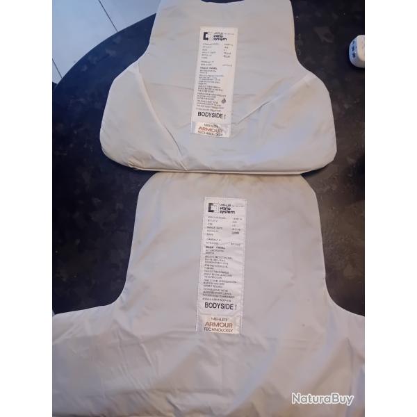 Ench�re lot de 2 plaques balistiques 3a contre les armes de poings et les lames  MEHLER 51X34 33X31