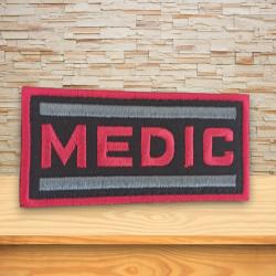 ecusson brod&eacute; patch rescue m&eacute;dical 9/5CM scratch velcro